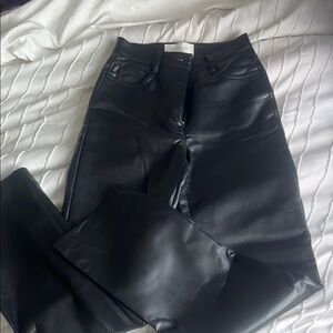 Aritzia Black Leather Pants